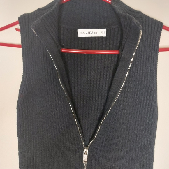 Zara Knit Zipper Stretch Dress - Picture 2 of 7
